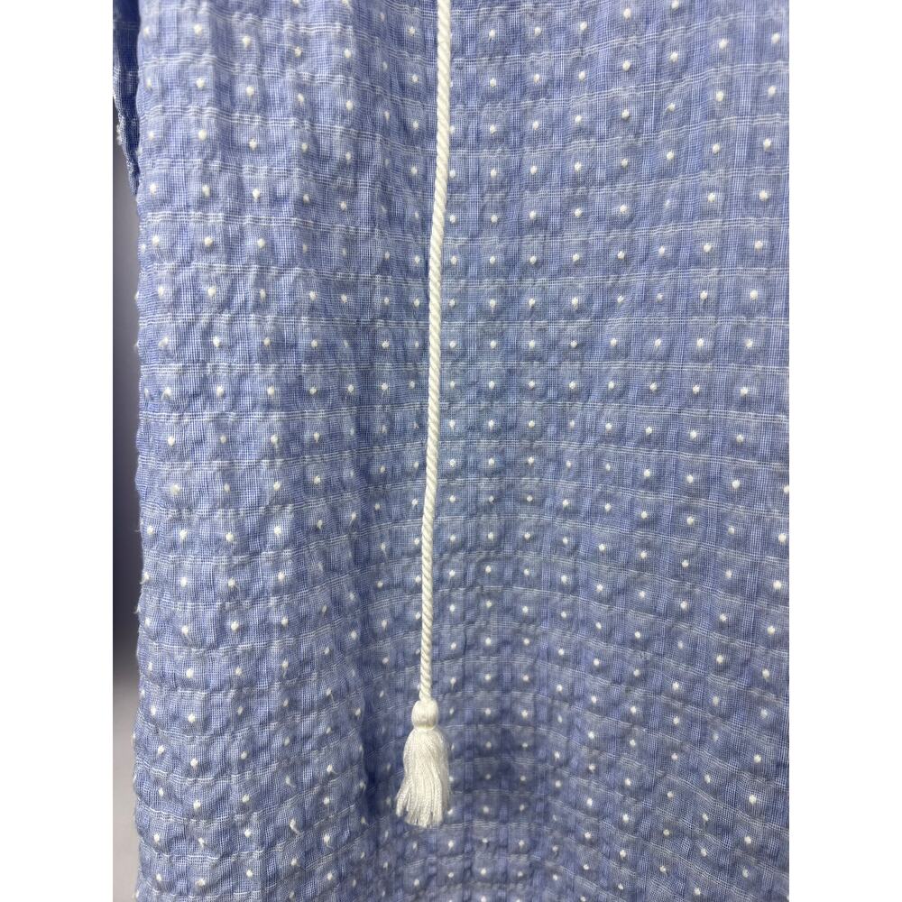 J.Crew Kaftan Blouse, Light Blue, Cotton Dobby, Peasant Boho Tunic Top S - Picture 4 of 9